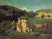 Gustave Courbet Les Demoiselles de Village oil painting reproduction